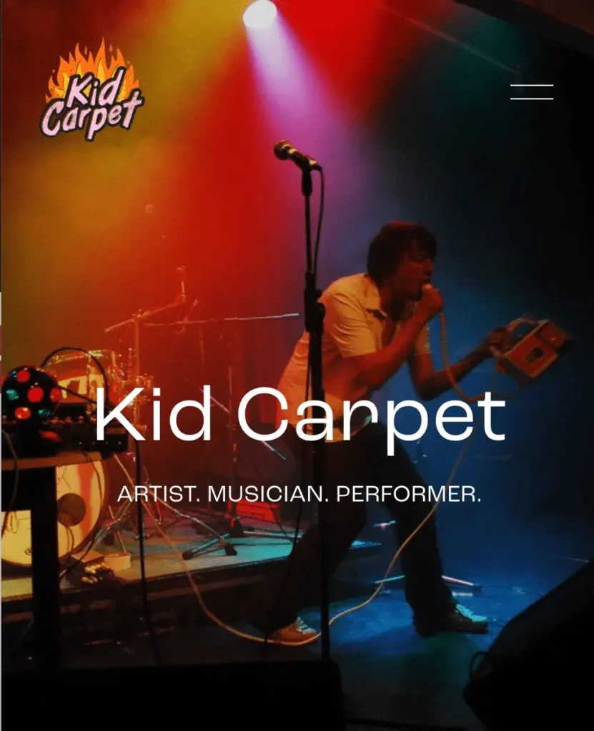 Kid Carpet mobile homepage