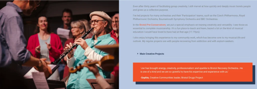 jonathan james music creative projects section